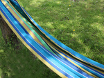 Colour striped garden hammak with single person 200x80 pocket etui
