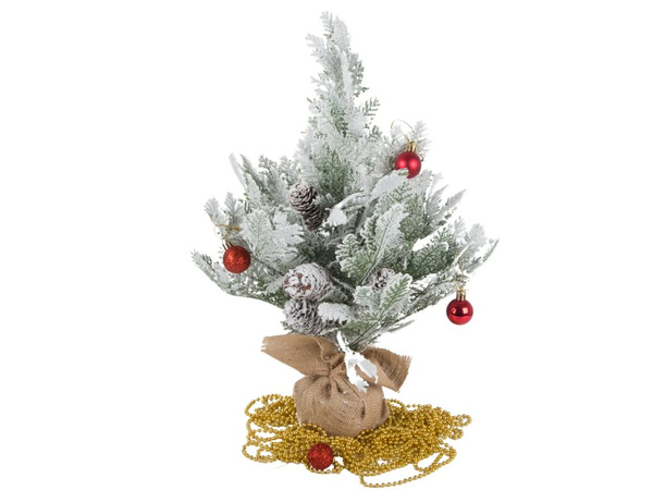 Artificial christmas tree snow small 45cm decorative desk table thick snowy