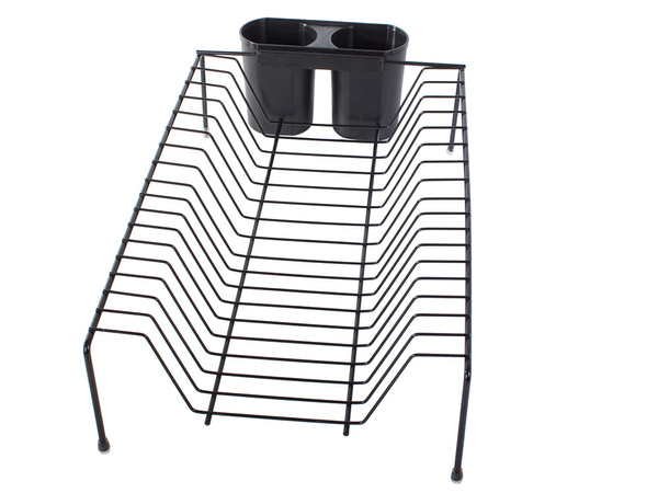 Edényleeresztő állvány függőleges fém szárító