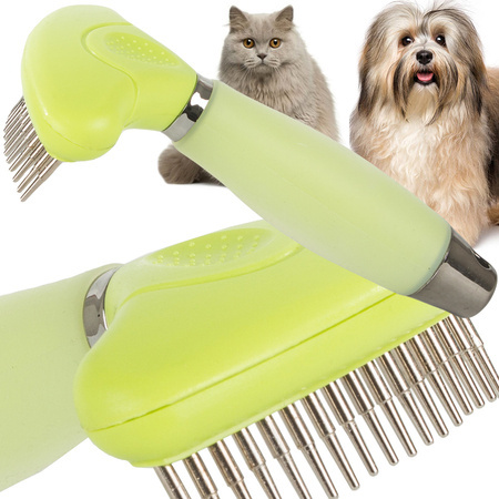 Peigne tondeuse brosse double face enlève les poils courts poils longs chien chat