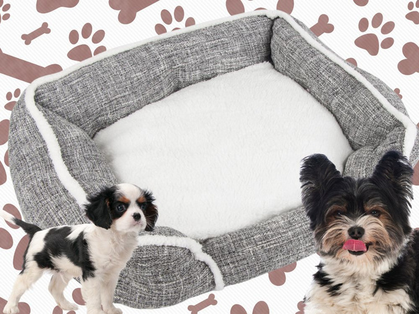 Lit pour chien confortable et moelleux avec coussin taille m