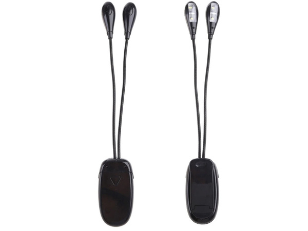 Clip led lampara escritorio escuela flexible lectura doble clip