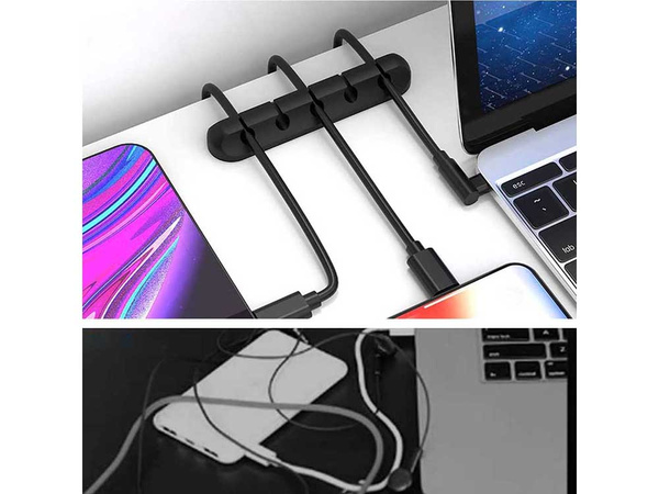 Desk cable organiser adhesive holder