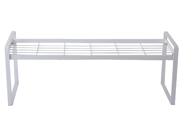 Estante metálico organizador de cocina de un nivel blanco para cocina