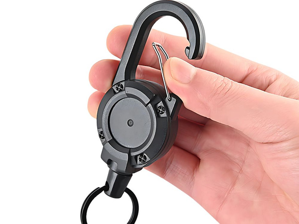 KEY RING RETRACTOR ROPE WITH BELT CARABINER RETRACTOR