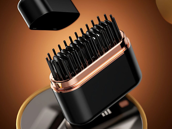 Hair straightening brush usb hair straightener temperature control