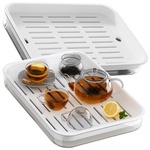 Two-layer kitchen tray drining rack for dishes vegetables fruit plastic