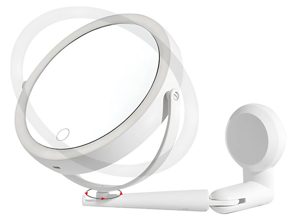 Espejo de maquillaje led espejo de aumento giratorio con soporte de pared 360