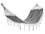 Hamaca de jardín turista gris borla columpio boho bolsa 200 x 100cm