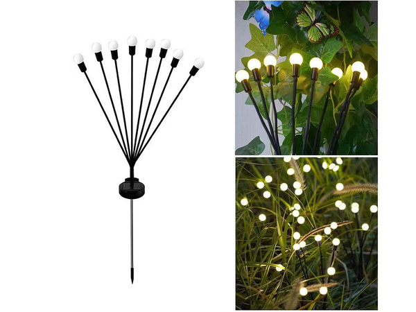 SAULĖS SODO APŠVIETIMAS, 2 VIENETAI, KIEKVIENAS SU 8 LED LEMPUTĖMIS, 70 CM ILGIO