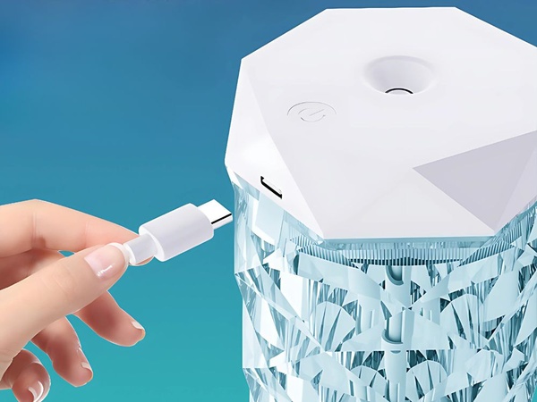 Zvlhčovač vzduchu difúzor aromaterapeutická hmla usb rgb kryštál