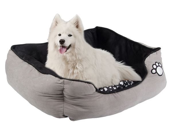 Cama de perro de felpa con cojín extraíble suave cómodo