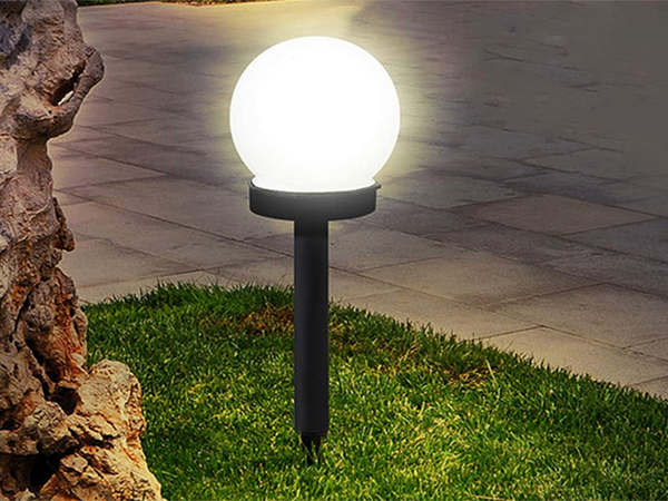 4x lumini solare pentru grădiniță albă ball white sprinkled 10 cm
