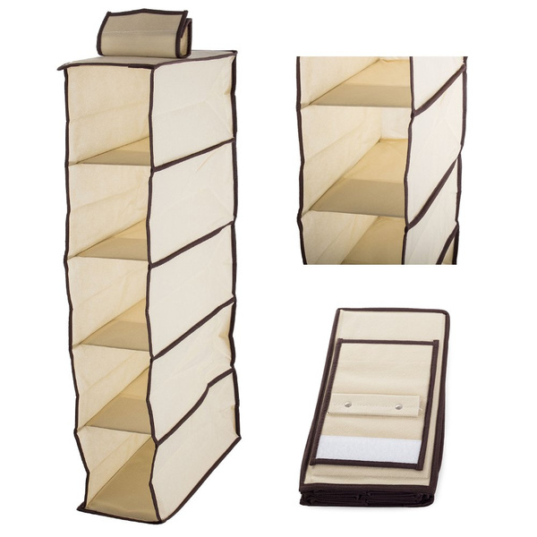 Wardrobe organiser hanging shelf with 5 shelves 70 cm