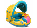 Wheel inflatable swimming toy with canopy with seat