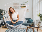 Hamak brazylijski ogrodowy fotel wiszący krzesło bujak huśtawka boho balkon