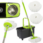 Mopa rotatoria rotary 360 cubo dispensador juego 2x estropajos microfibra