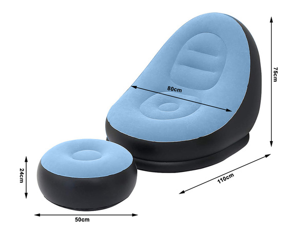Vrtni fotelj lounger napihljiv plaža pouf podnožje udobno