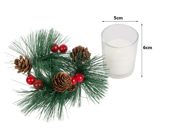 Velas decorativas en vidrio velas corona juego para navidad 2 pcs