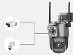 Cámara con dos objetivos wifi exterior giratoria detector de movimiento ip 4g