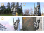 Cámara con dos objetivos wifi exterior giratoria detector de movimiento ip 4g