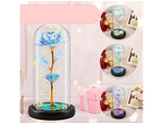 Ewige rose im glas geschenk führte leuchtend blaues glas für frauentag
