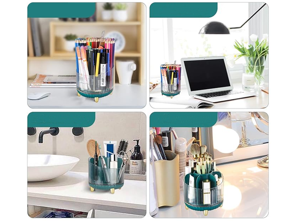 Organisateur cosmétique bijoux rotatif 360 pour pinceaux de maquillage coffret