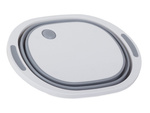 Silicone folding bowl with drain sink board