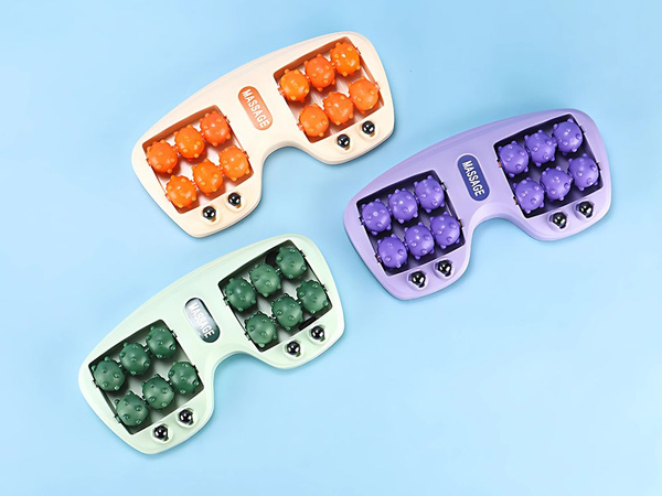 Pėdų masažas plastikinis roleris 2x3 masažo kuliukas su metaliniais kuliukais