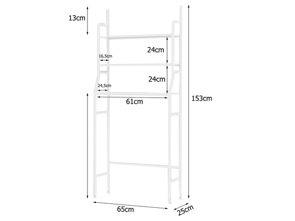 Raft în picioare peste masina de spalat rufe rack baie cabinet 3 rafturi