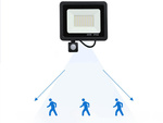 Projecteur halogène led 50w 6000k avec détecteur de crépuscule ip66