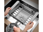 Draining board for sink telescopic vegetable fruit basket