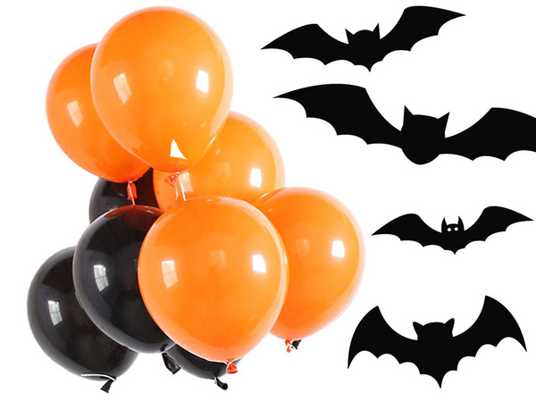 Komplet balonov za halloween črno oranžni 20 kosov