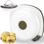 Luz de camping guirnalda led recargable en rollo 8m cálida