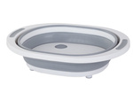 Silicone folding bowl with drain sink board
