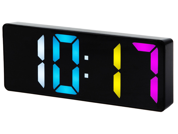 DIGITÁLNÍ BUDÍK ELEKTRONICKÝ TEPLOMĚR BAREVNÝ BUDÍK DATUM SNOOZE