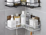 Loft corner bathroom shower shelf hanging hook white