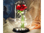 Rose éternelle en verre rouge cadeau lumineux pour une occasion pour femmes