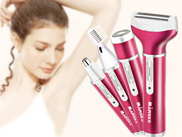 Depilator frauen körper rasierer beine trimmer 4in1 austauschbare tips usb