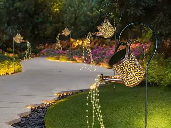 LANTERNE SOLAIRE DÉCORATIVE LED ARROSOIR DE JARDIN GUIRLANDE CAPTEUR CRÉPUSCULAIRE