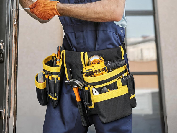Ceinture porte-outils multifonction 22 poches porte-marteau