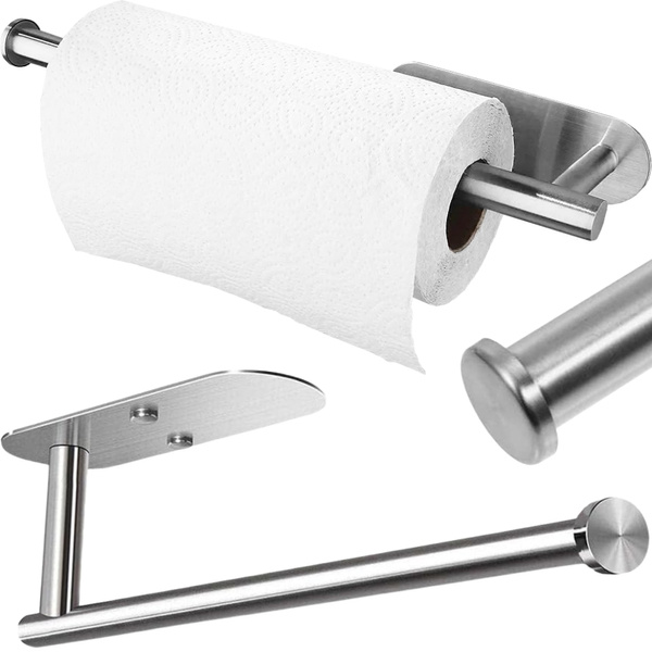 Toallero de cocina adhesivo metal plata loft