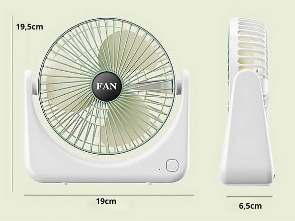 Ventilador de escritorio inalámbrico usb silencioso recargable 3 modos