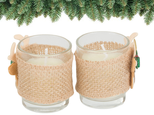 Scented candles in glass candles reindeer christmas set 2 pcs