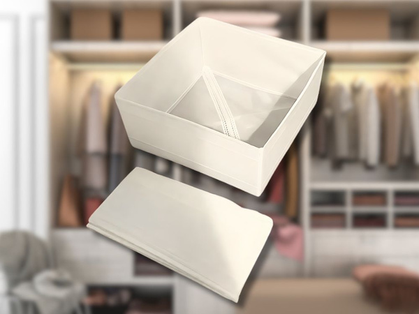 Tekstila organizators veļas apģērbu apavu atvilktne balta