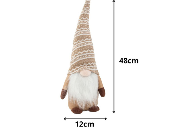 Karácsonyi szellem barna szellem karácsonyi szakállal 48 cm puha