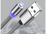 Magnetic charging cable 3w1 micro typ-c usb lightning 1m