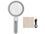 Illuminated reading glass magnifying glass 5-12x with led lighting
