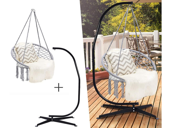 Zahradní houpačka čapí hnízdo závěsné křeslo boho 80cm