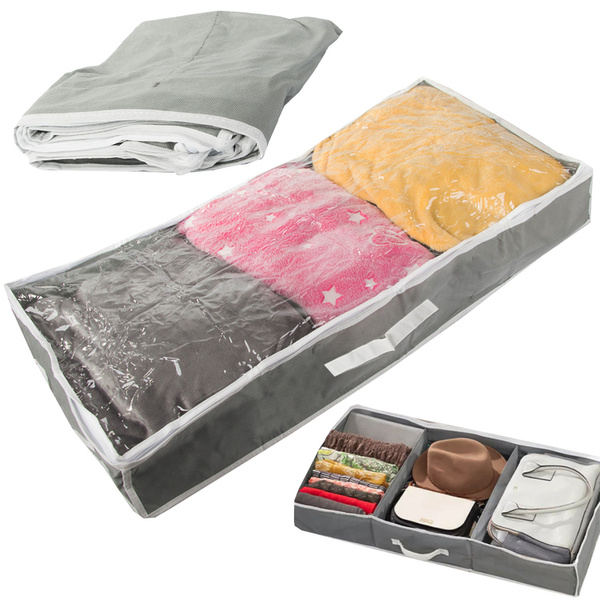 Caja armario organizador cremallera grande para zapatos ropa de cama
